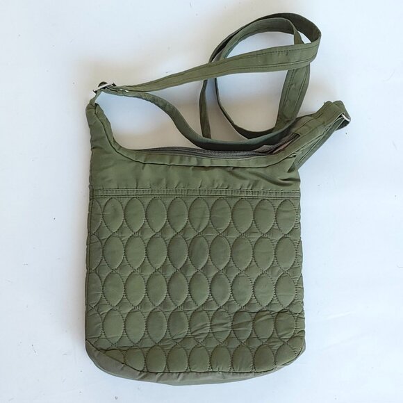 Lug Canter Collection Quilted Army Green Crossbody Purse - Picture 4 of 9